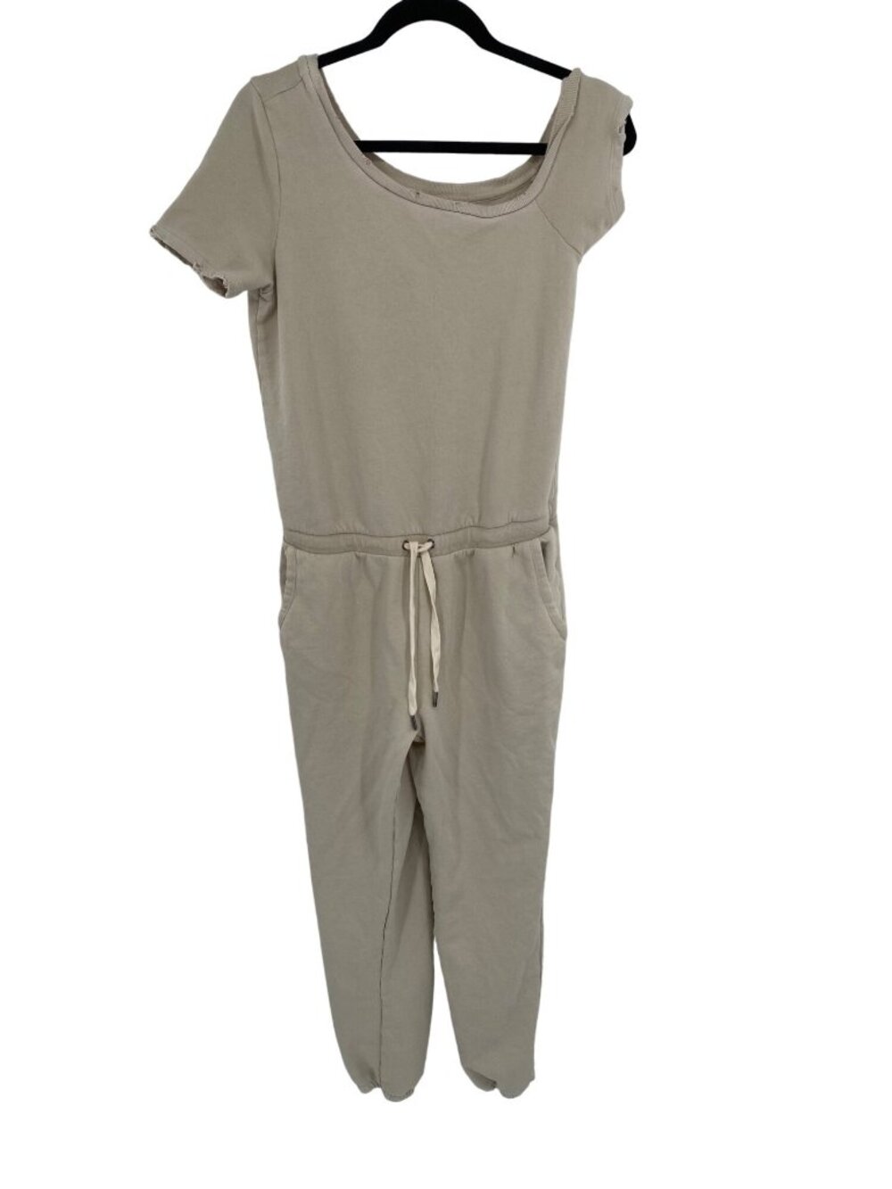 n:PHILANTHROPY Queenie Off the Shoulder Cotton Jumpsuit in Vintage Bone Size S